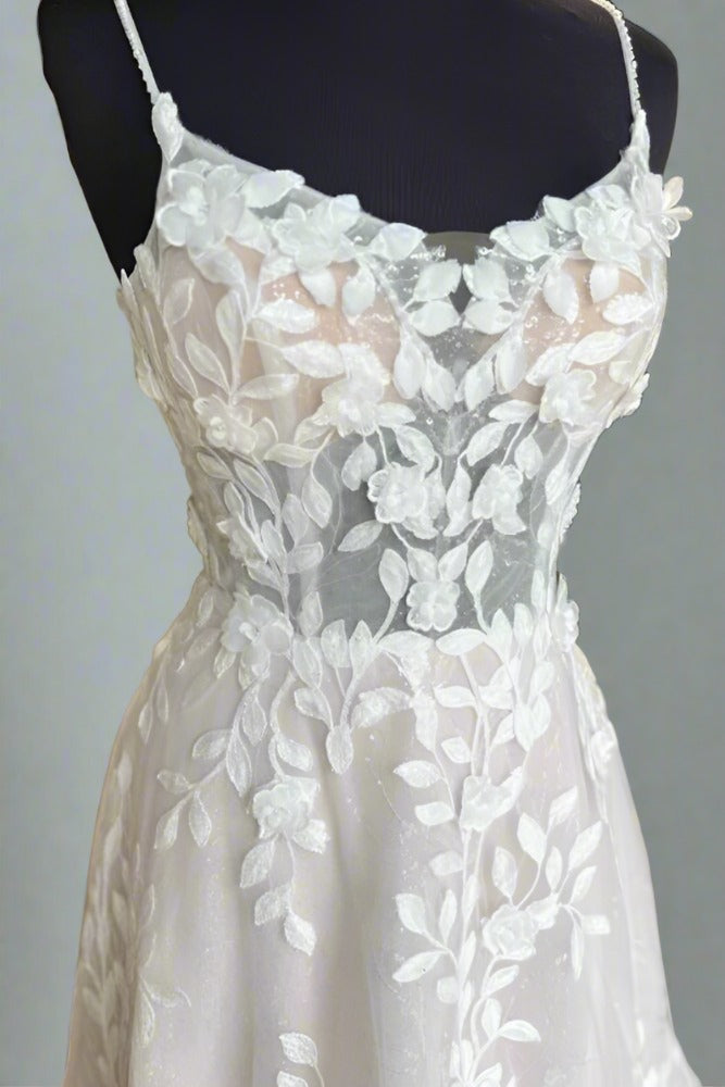 Ivory Off the Shoulder Lace Long Bridal Dress