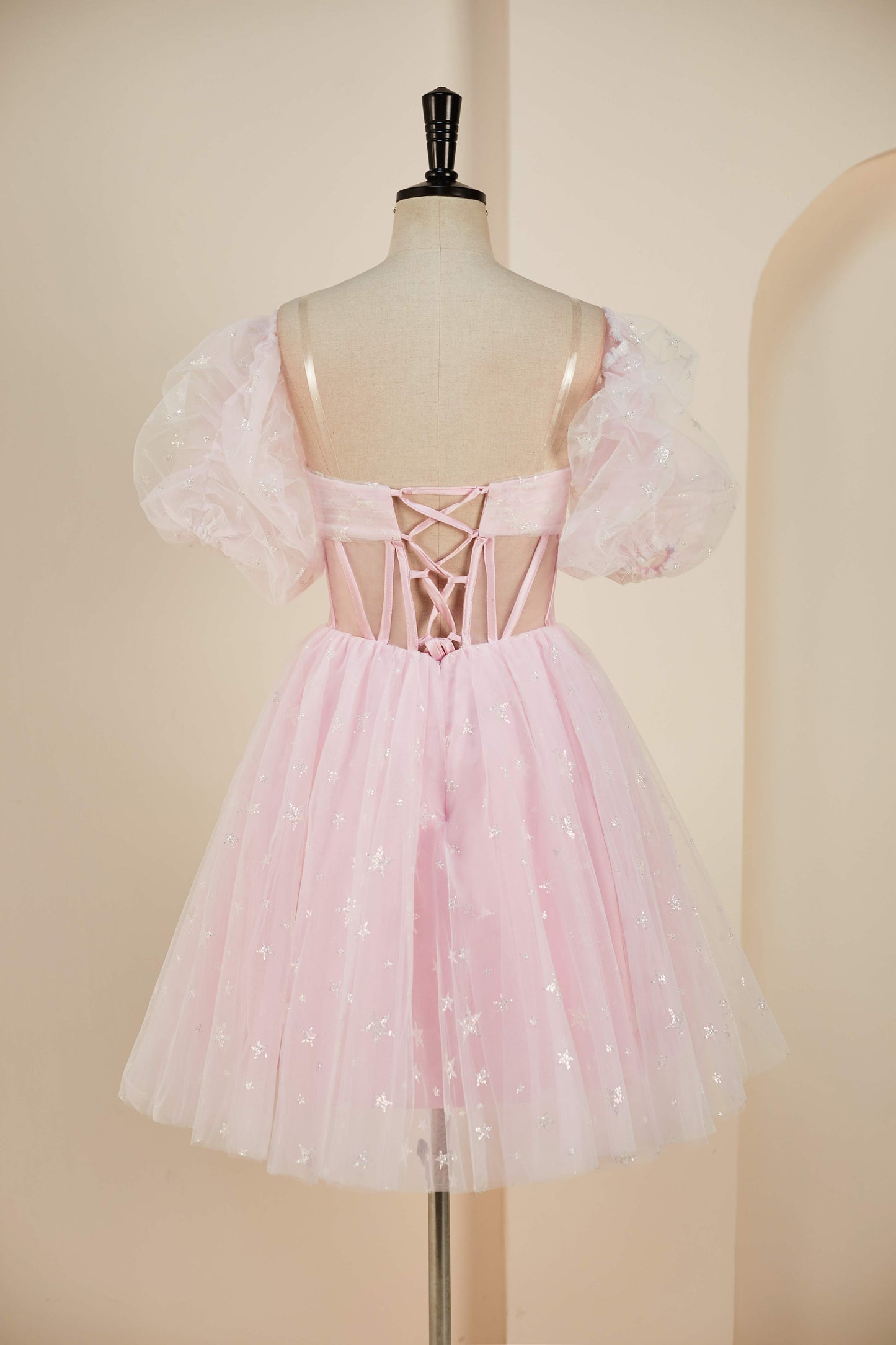 Strapless A-line Pink Detachable Sleeves Homecoming Dress