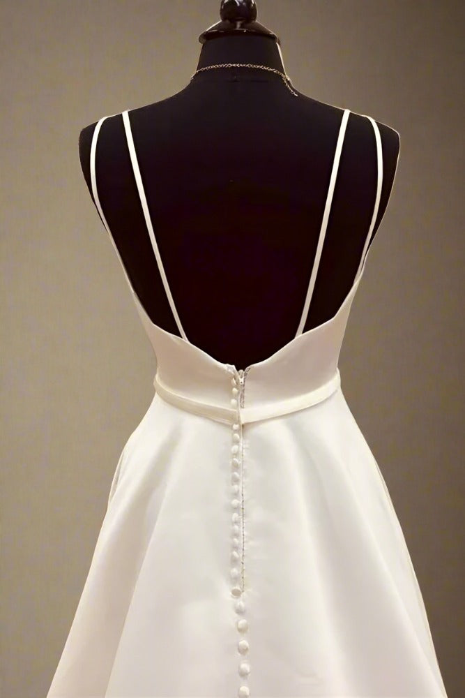 Ivory Double Straps Satin Mermaid Bridal Dress