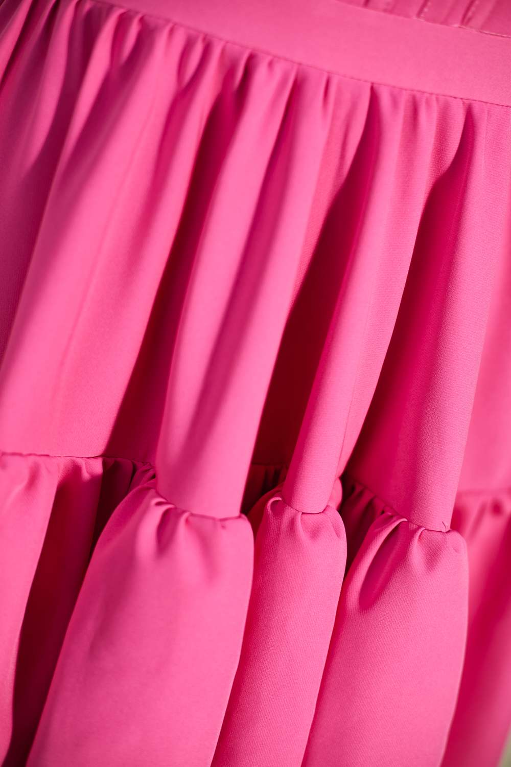 A-line Hot Pink Ruffled Criss Cross Back Homecoming Dress
