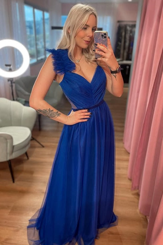 A-Line Empire Sleeveless Long Party Prom Dress