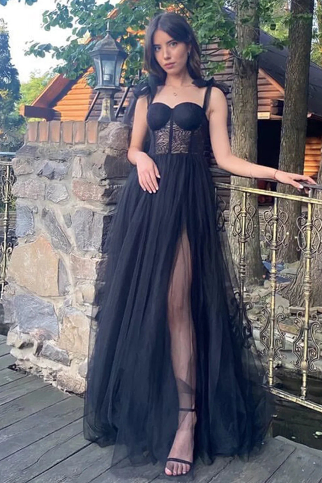 Black Sweetheart Tulle A-Line Party Prom Dress Movousdress Black Sweetheart Tulle A-Line Party Prom Dress Movousdress