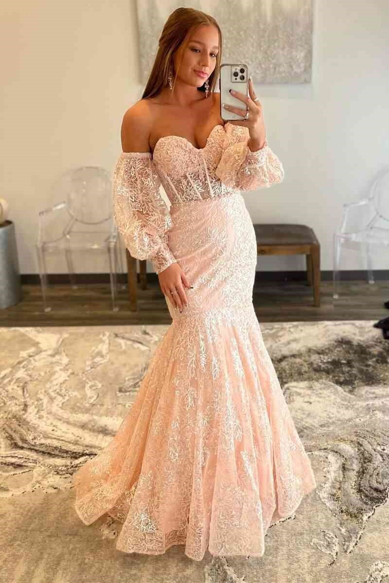 Chic Sweetheart Strapless Mermaid Tulle Appliques Party Prom Dress
