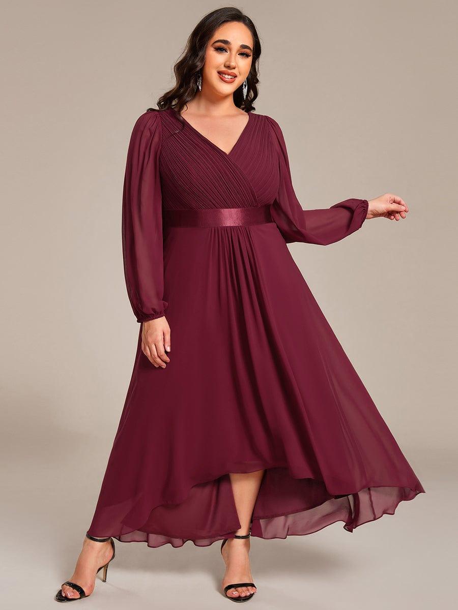 Elegant Chiffon A-Line Empire Long Sleeves Formal Dress