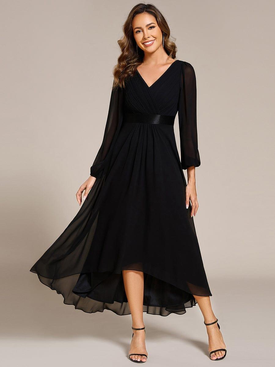 Elegant Chiffon A-Line Empire Long Sleeves Formal Dress