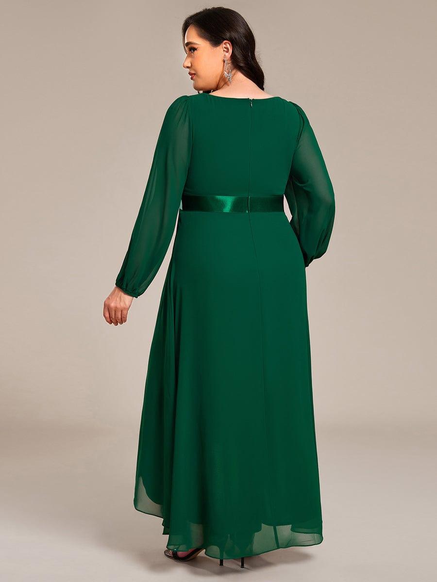 Elegant Chiffon A-Line Empire Long Sleeves Formal Dress
