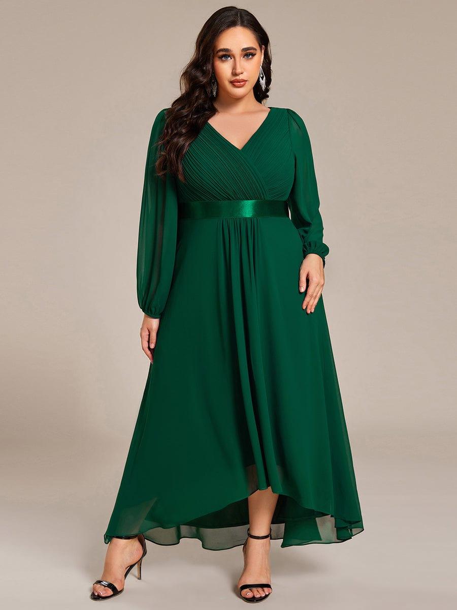 Elegant Chiffon A-Line Empire Long Sleeves Formal Dress