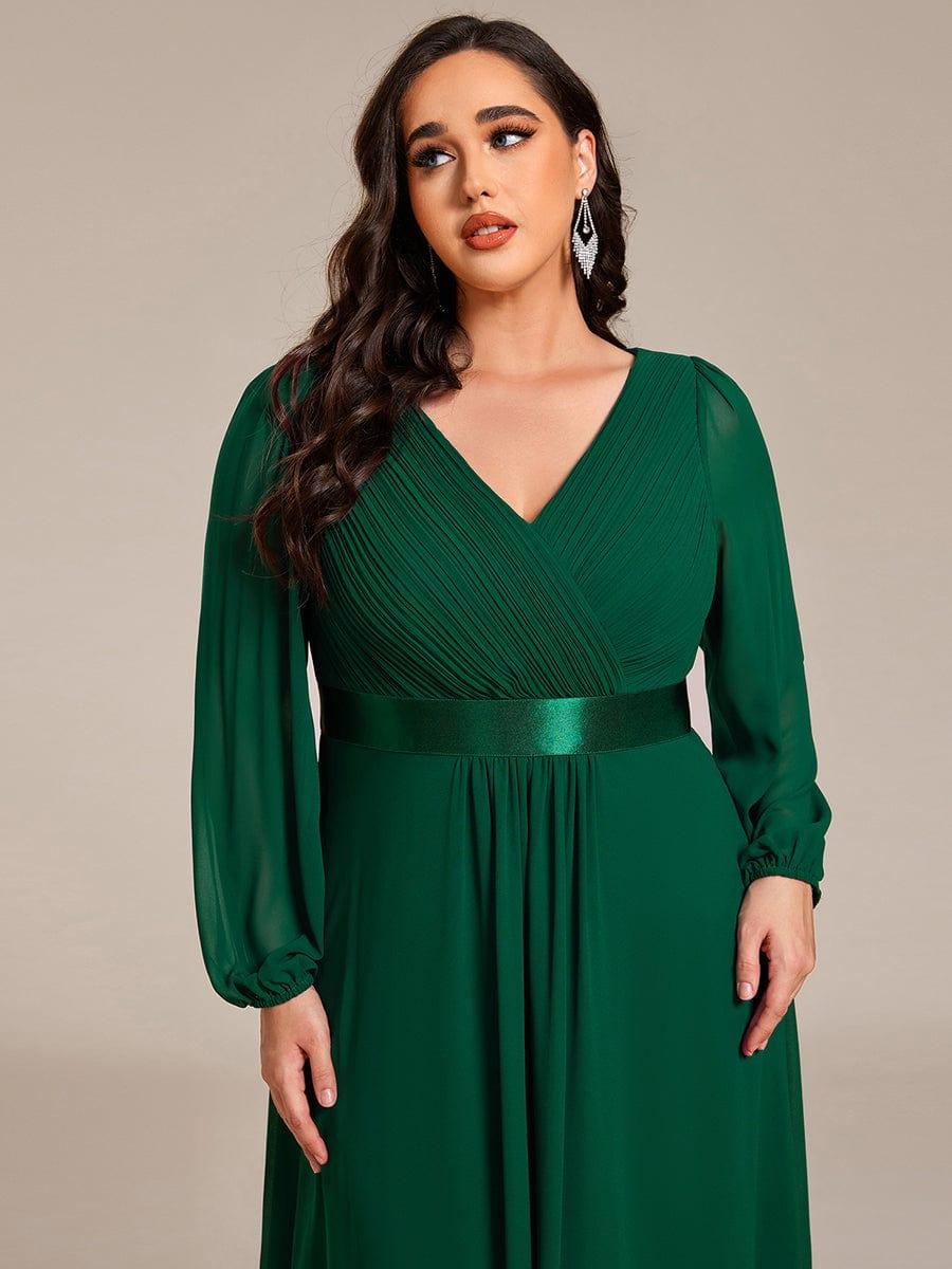 Elegant Chiffon A-Line Empire Long Sleeves Formal Dress