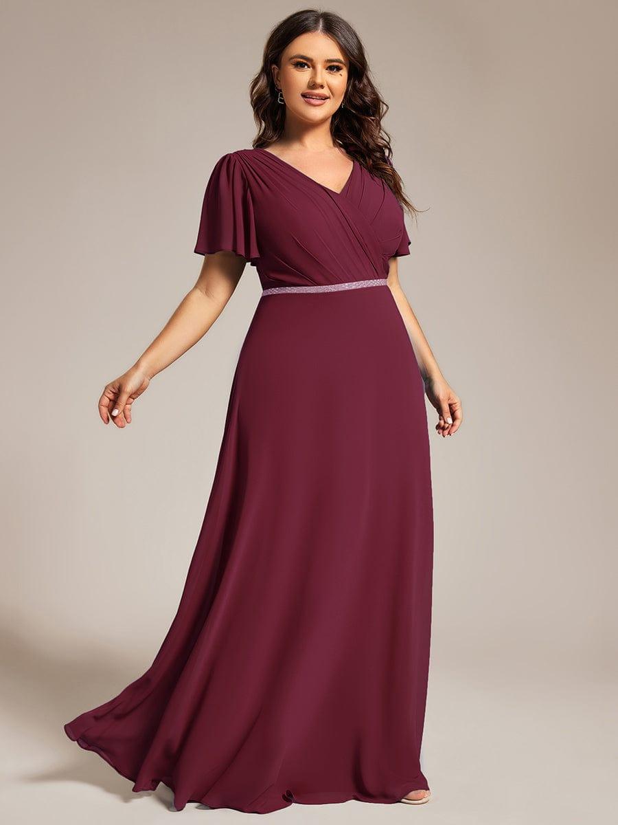 Chiffon A-Line Empire V-Neck Floor Length Formal Evening Dress