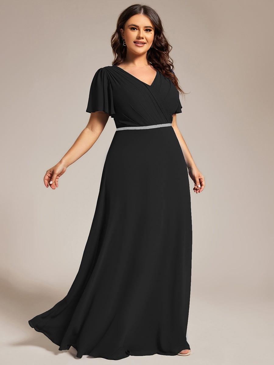 Chiffon A-Line Empire V-Neck Floor Length Formal Evening Dress