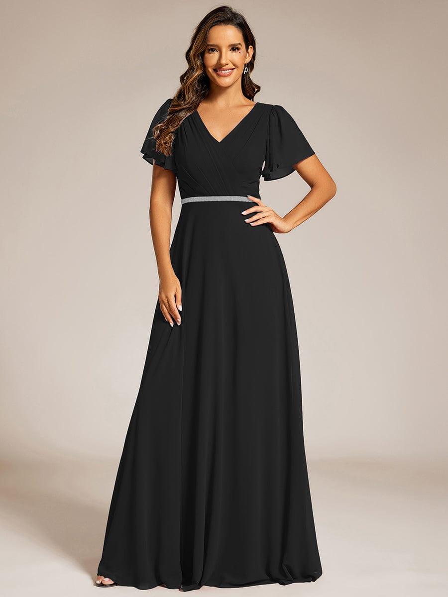 Chiffon A-Line Empire V-Neck Floor Length Formal Evening Dress
