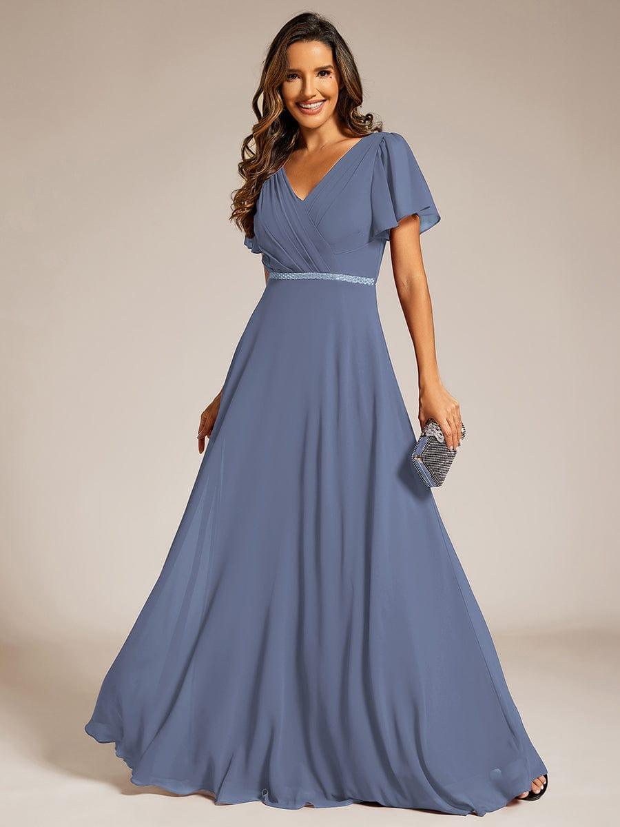 Chiffon A-Line Empire V-Neck Floor Length Formal Evening Dress
