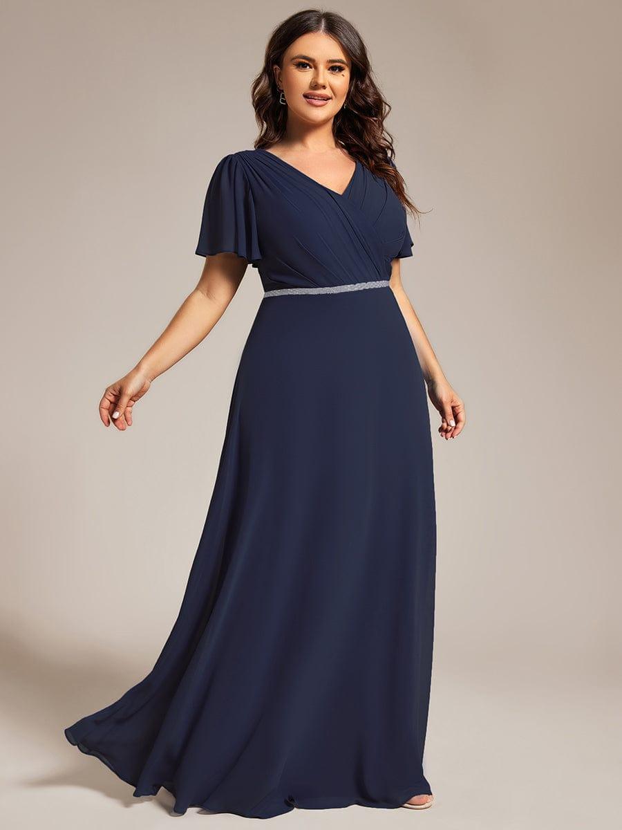 Chiffon A-Line Empire V-Neck Floor Length Formal Evening Dress