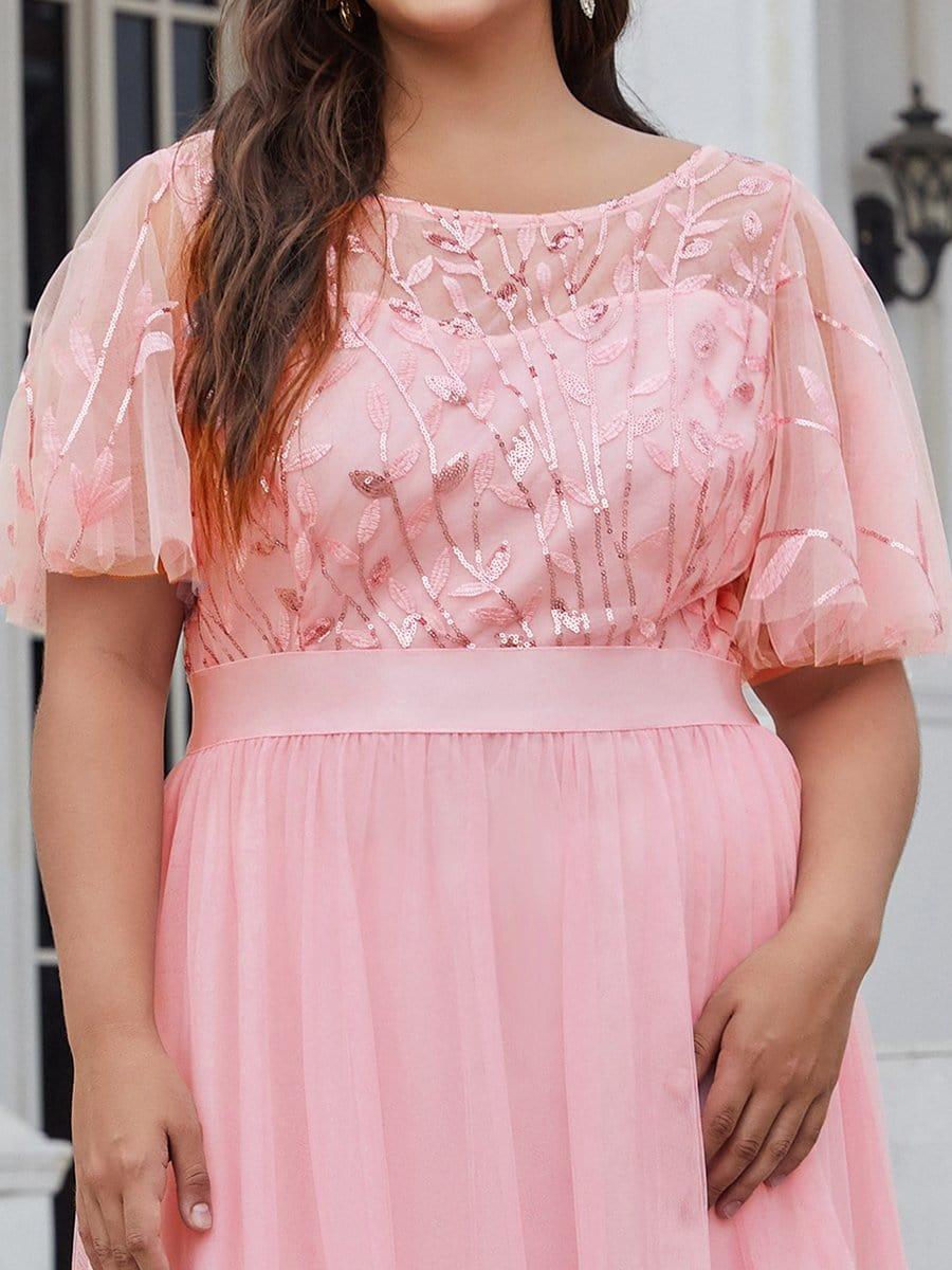 Scoop Half Sleeves Empire A-Line Party Evening Dress