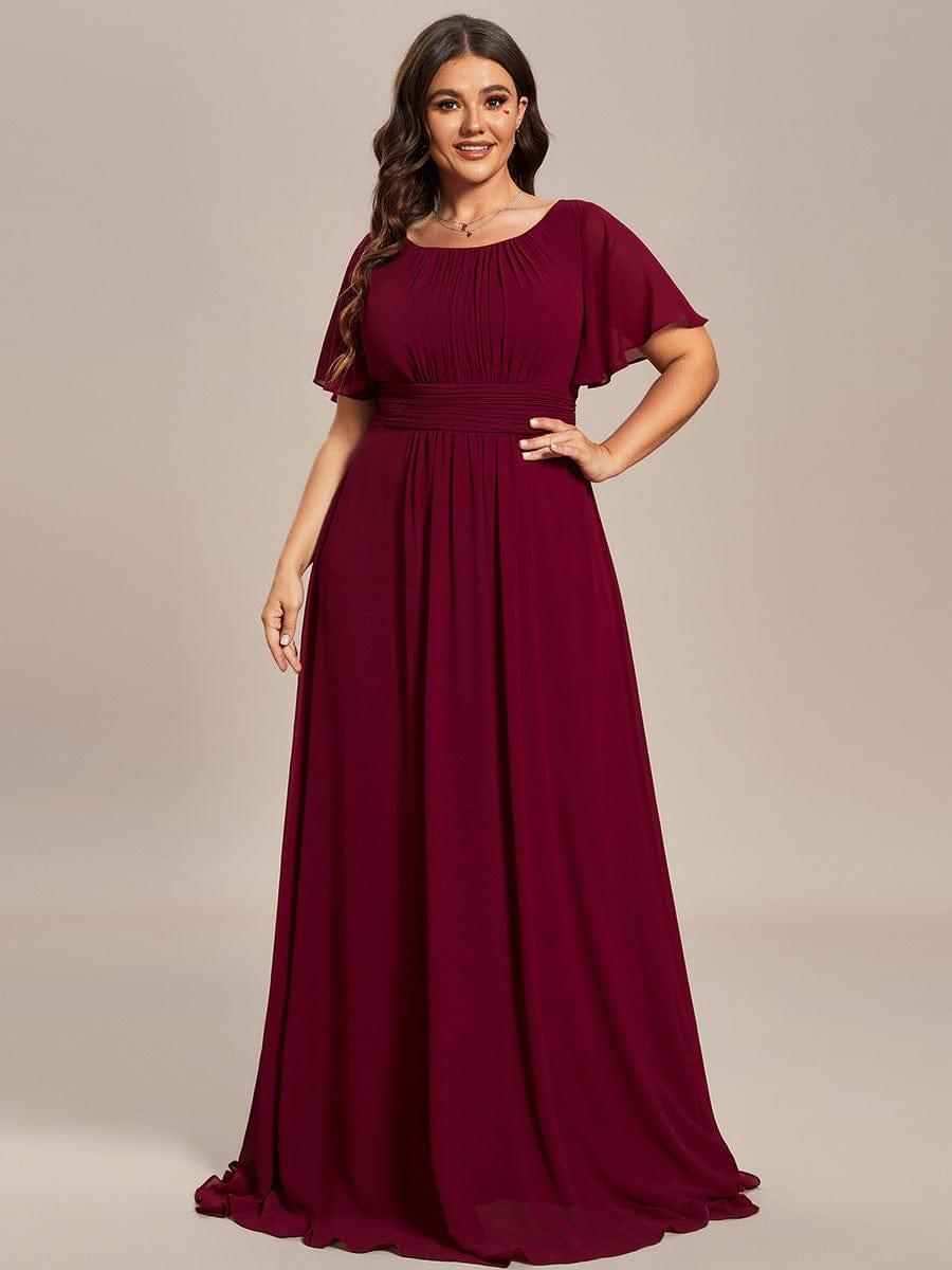 Elegant A-Line Empire Scoop Short Sleeves Bridesmaid Dress