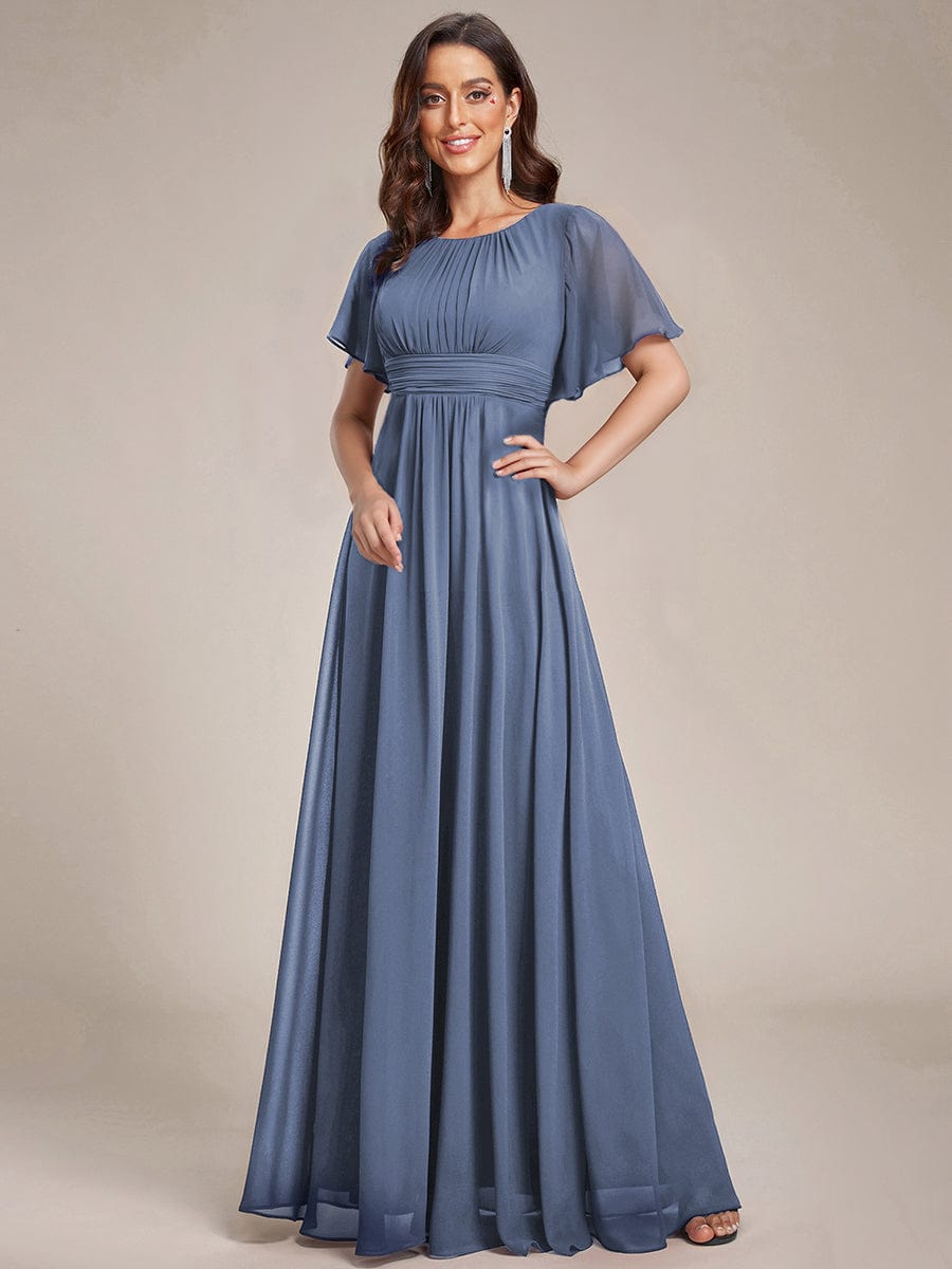Elegant A-Line Empire Scoop Short Sleeves Bridesmaid Dress