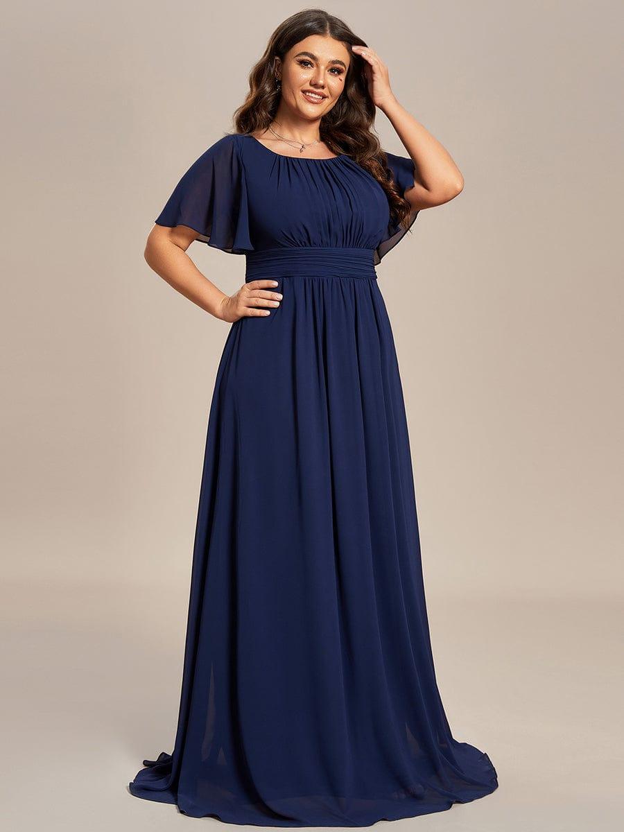 Elegant A-Line Empire Scoop Short Sleeves Bridesmaid Dress