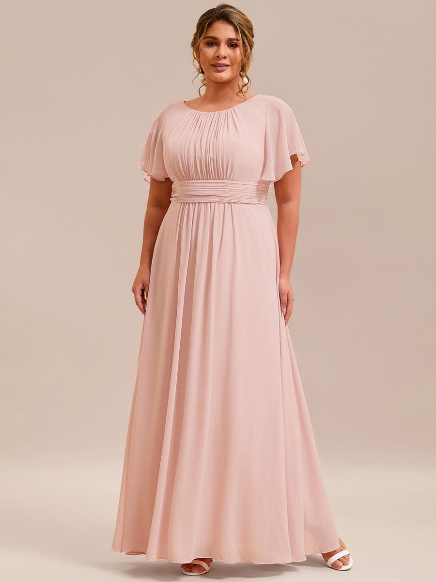 Elegant A-Line Empire Scoop Short Sleeves Bridesmaid Dress