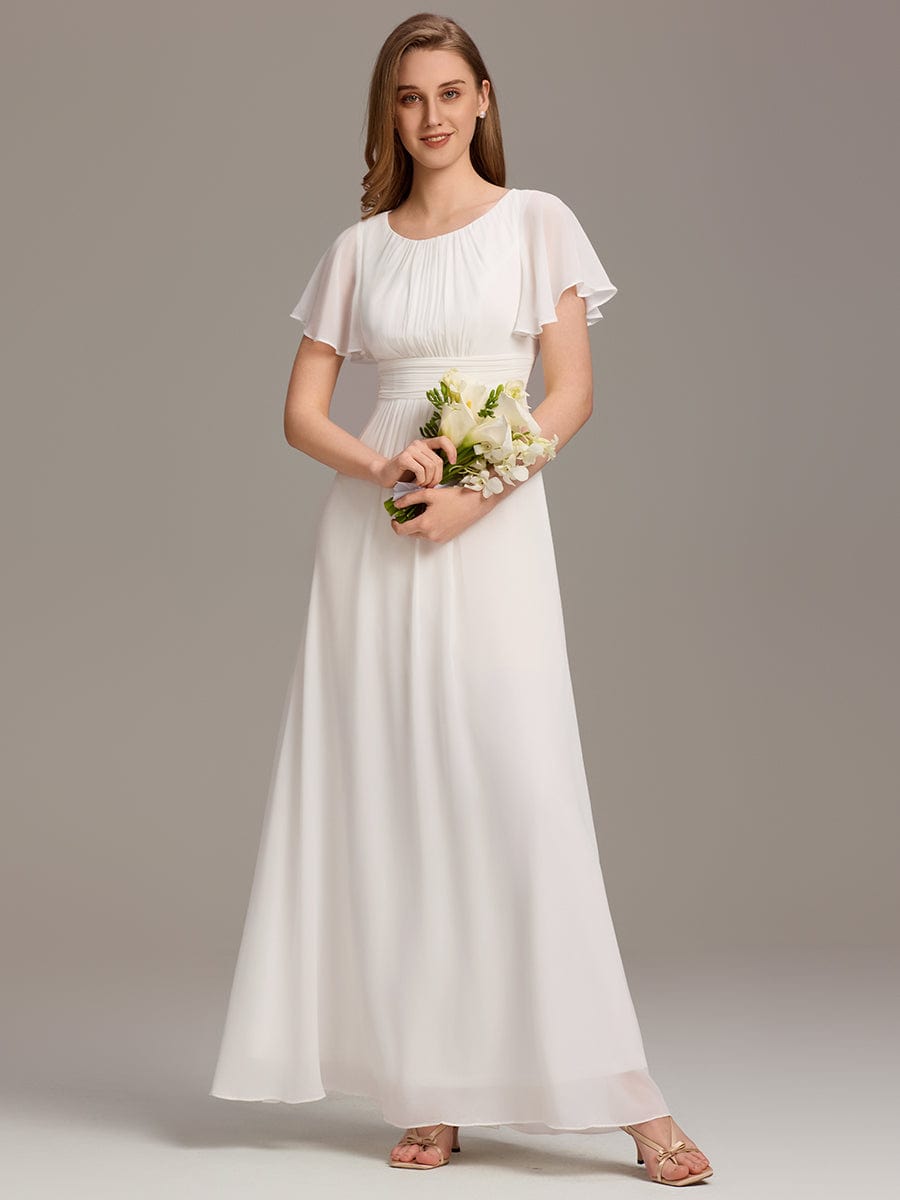 Elegant A-Line Empire Scoop Short Sleeves Bridesmaid Dress