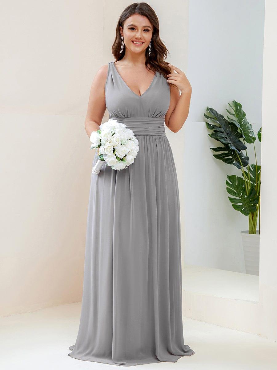 Chiffon A-Line V-Neck Sleeveless Empire Floor-Length Bridesmaid Dress