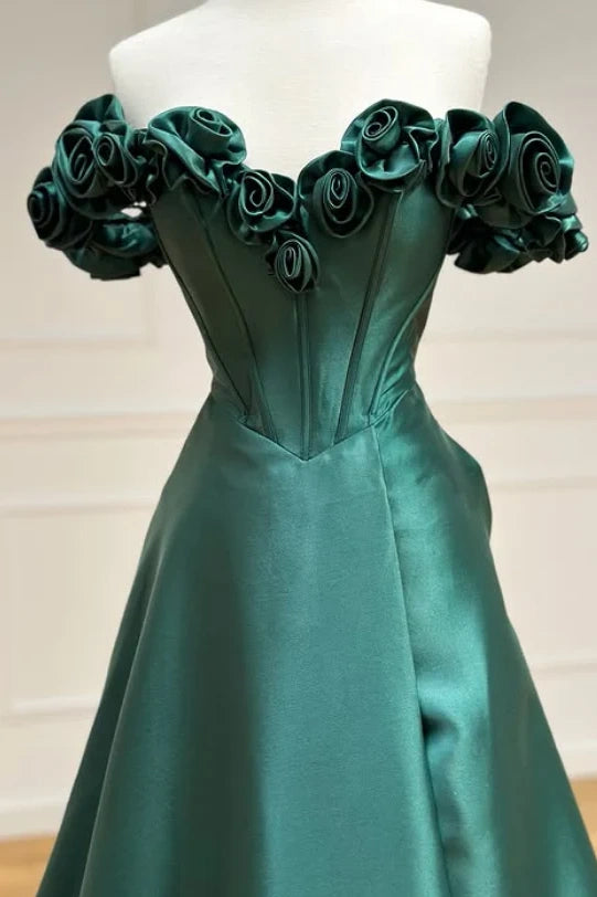 Florals Off-Shoulde A-Line Empire Party Prom Dress