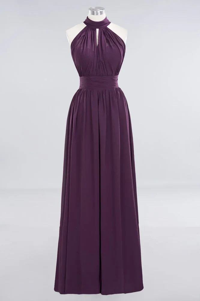 empire line bridesmaid dress Flat Tie-Shoulder Empire Waist Maxi Dress with Front Slit