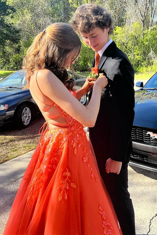 Lace A-Line Sweetheart Lace Up Long Party Prom Dress