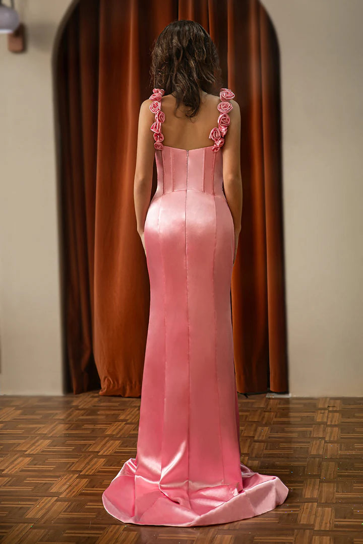 Mermaid Flroals Straps Sweetheart Party Prom Dress