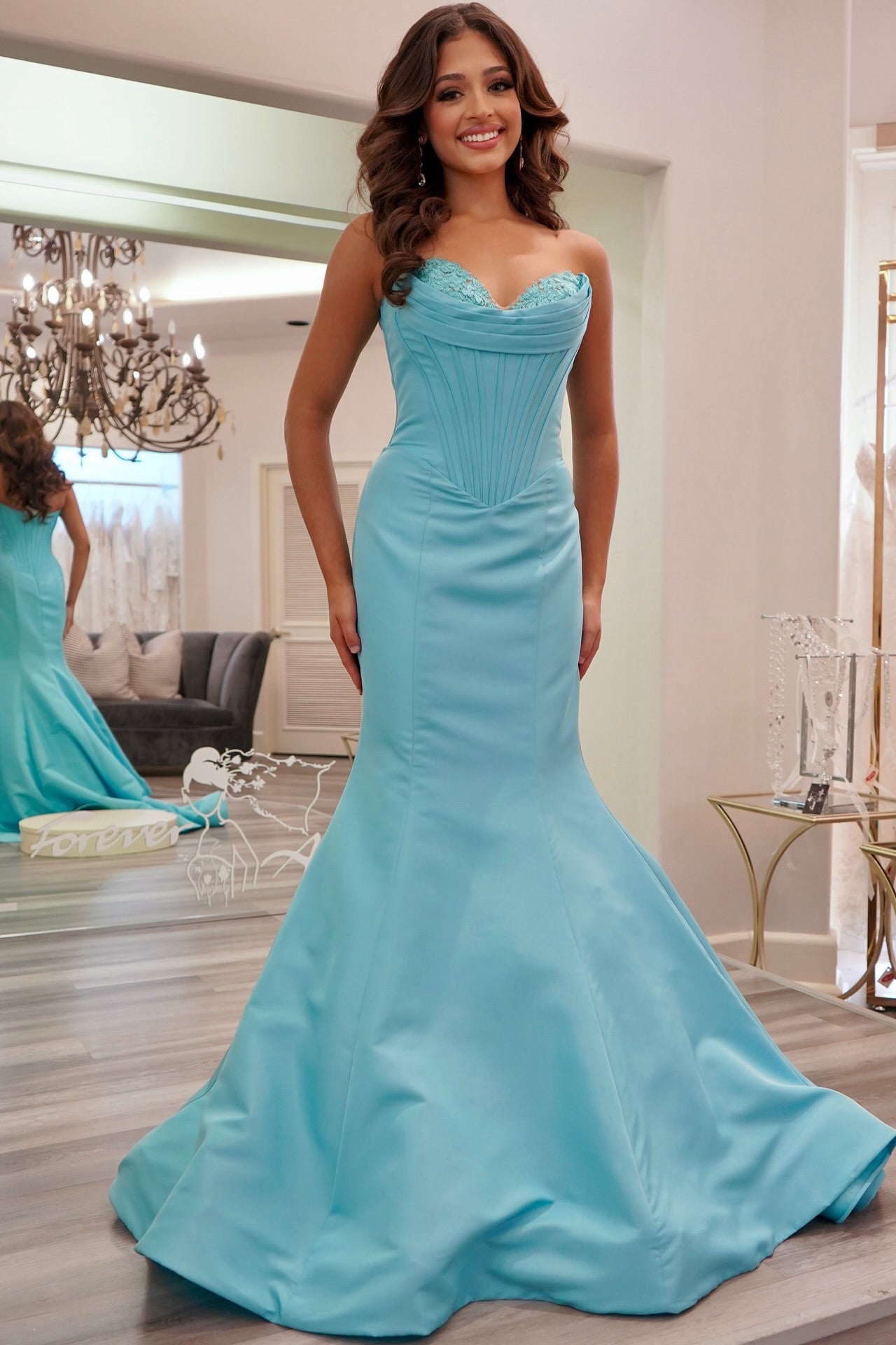 Mermaid Satin Empire Sweetheart Sleeveless Party Prom Dress