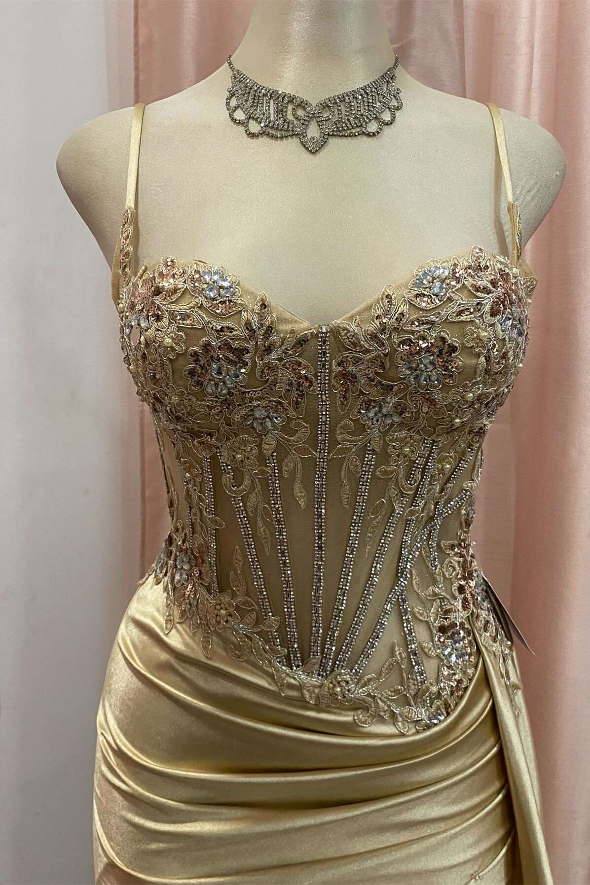 Mermaid Spaghetti Straps Sweetheart Appliques Party Prom Dress