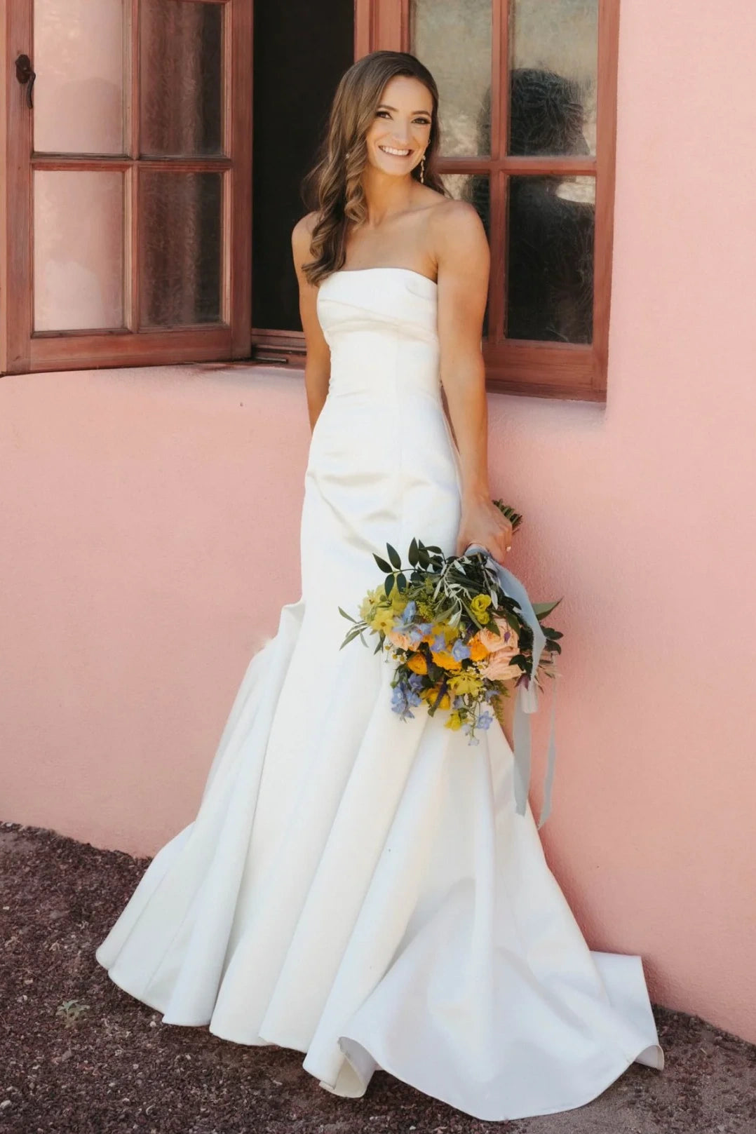 Mermaid Strapless Empire Long Summer Wedding Dress