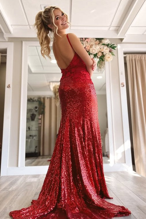 Mermaid Sweetheart Sleeveless Backless Appliques Party Prom Dress