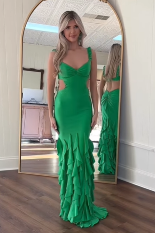 Mermaid Sweetheart Sleeveless Beaded Empire Tiered Party Prom Dress