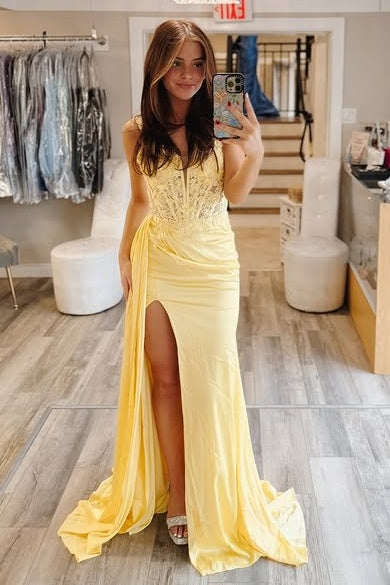 Mermaid Sweetheart Spaghetti Straps Appliques Party Prom Dress