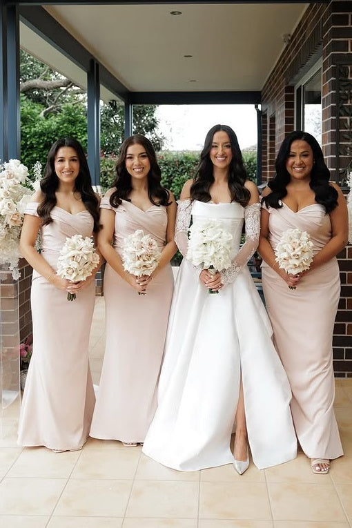 One Shoulder Sleeveless Empire Mermaid Long Bridesmaid Dress