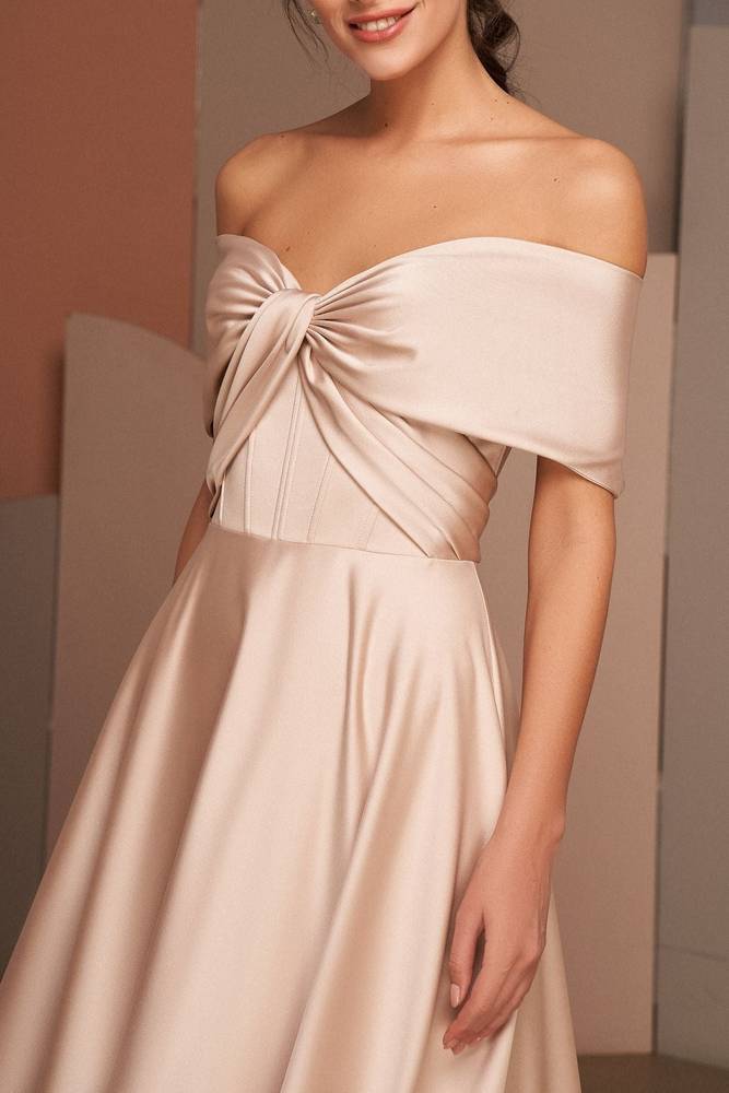 Satin A-Line Off-Shoulder Sleeveless Elegant Mother Of Brides Dress