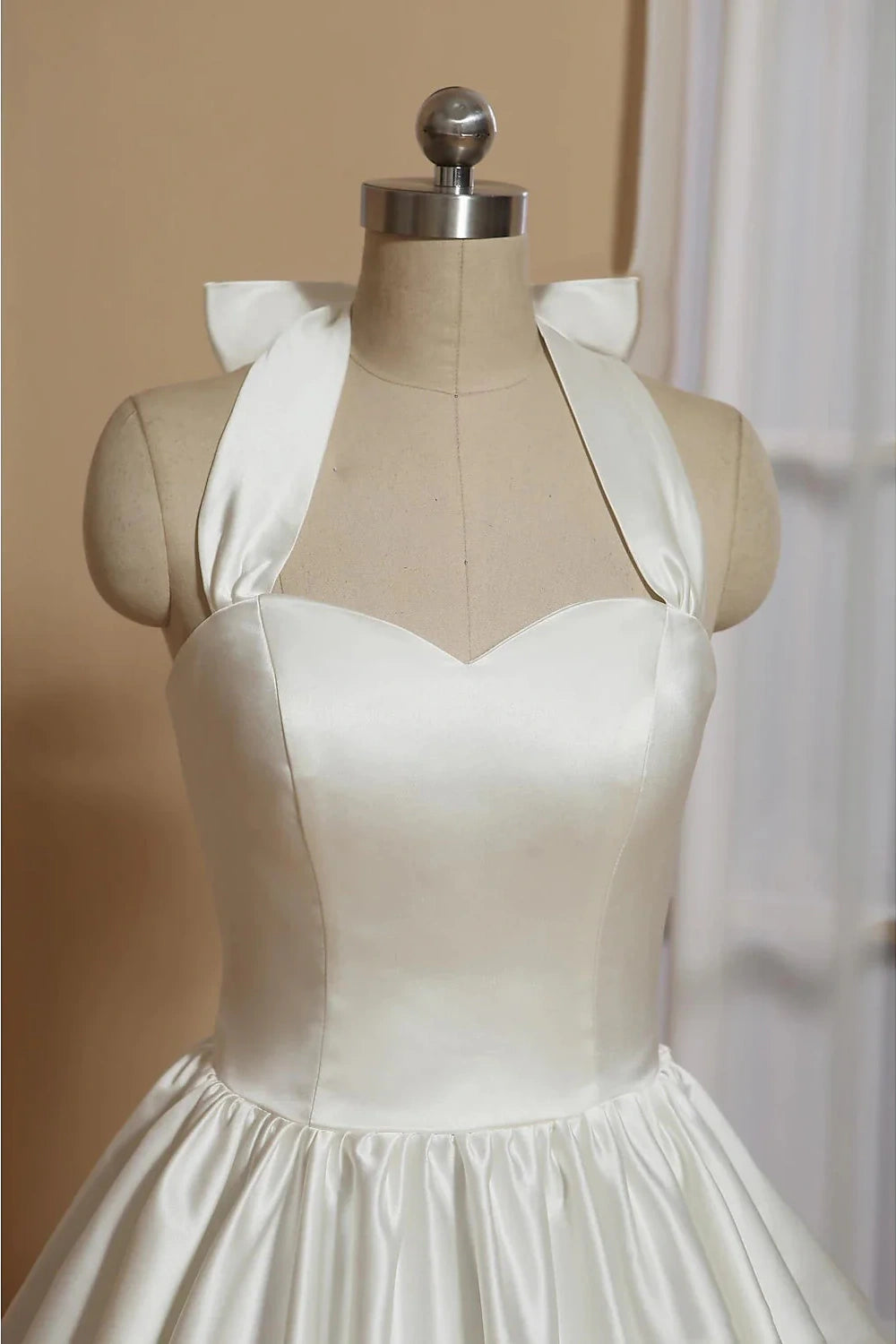 Satin A-Line Sweetheart Empire Summer Short Wedding Dress