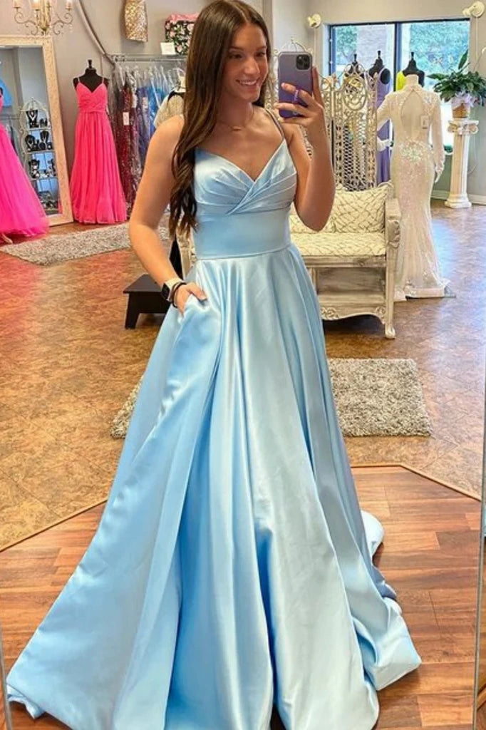 Satin A-Line Sweetheart Sleeveless Empire Party Prom Dress