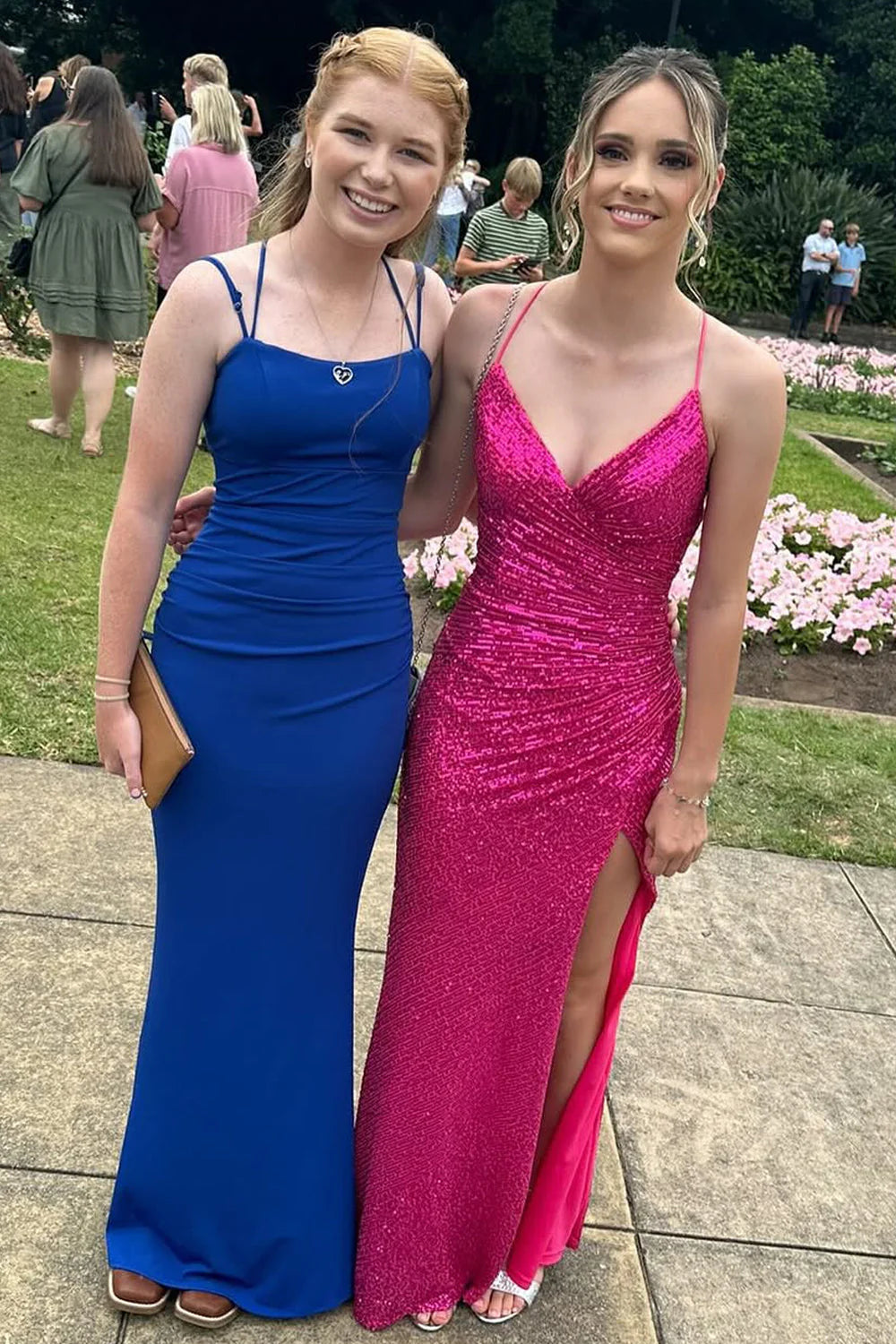 Sequins V-Neck Sleeveless Lace Up Bodycon Party Prom Dress With Slit