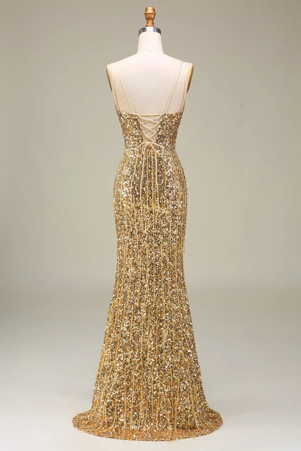 Sequins V-Neck Sleeveless Mermaid Party Prom Dress