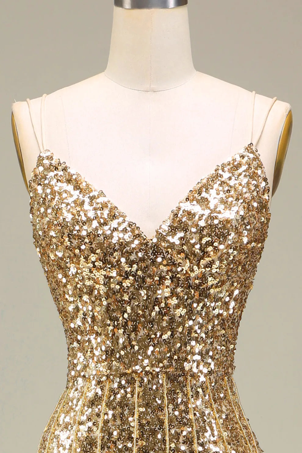 Sequins V-Neck Sleeveless Mermaid Party Prom Dress