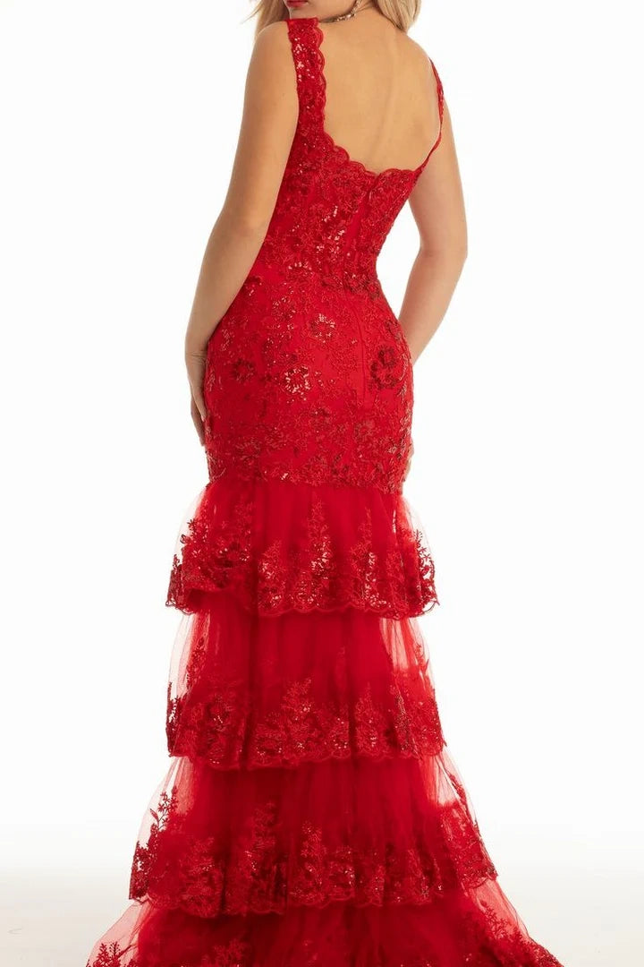 Sexy Lace Sweetheart Empire Tiered Party Prom Dress With Slit