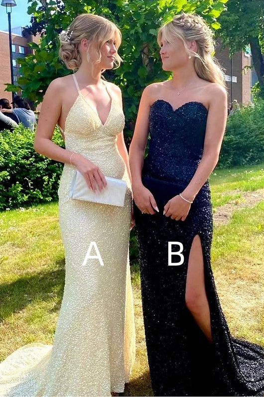 Sparkly Sequins Sleeveless Empire Mermaid Party Prom Dress