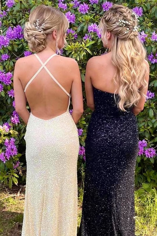 Sparkly Sequins Sleeveless Empire Mermaid Party Prom Dress