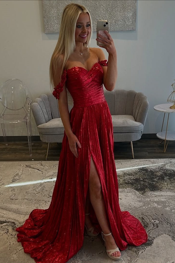 Sweetheart Off-Shoulder Satin A-Line Empire Party Prom Dress With Side Movousdress Sweetheart Off-Shoulder Satin A-Line Empire Party Prom Dress With Side Movousdress