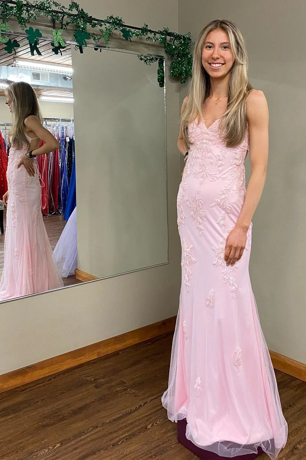 Sweetheart Sleeveless Lace Up Appliques Long Party Prom Dress