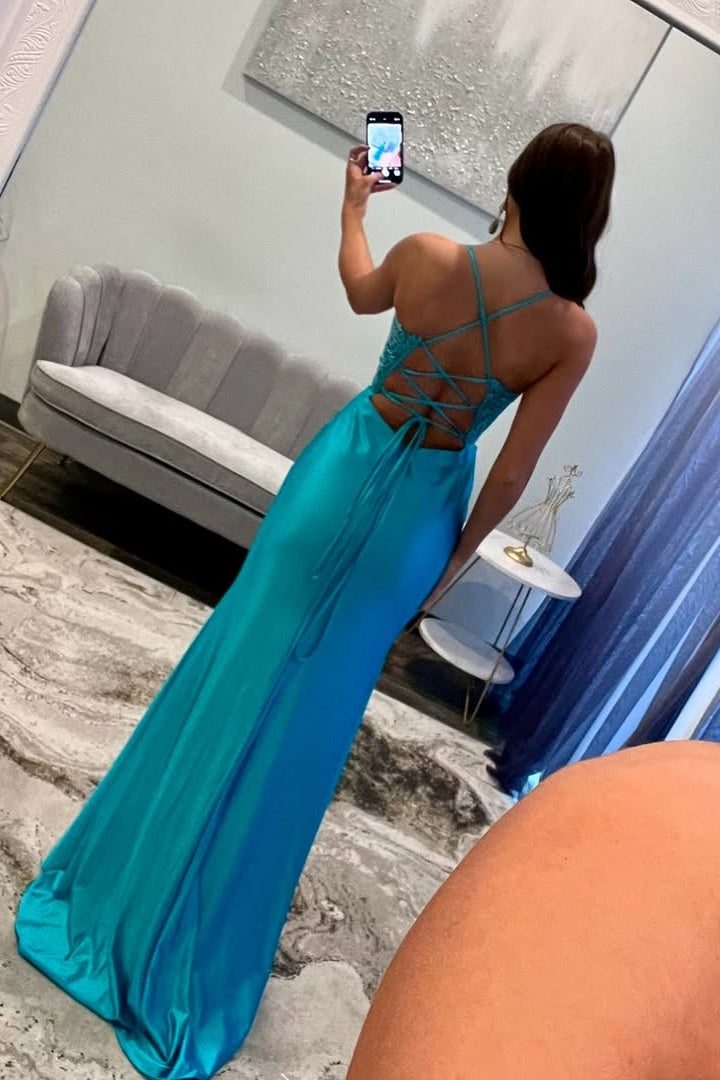 Sweetheart Sleeveless Lace Up Appliques Ruched Empire Party Prom Dress