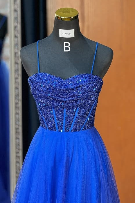 Sweetheart Spaghetti Straps A-Line Party Prom Dress