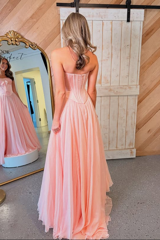 Sweetheart Strapless A-Line Two Tone Party Prom Dress
