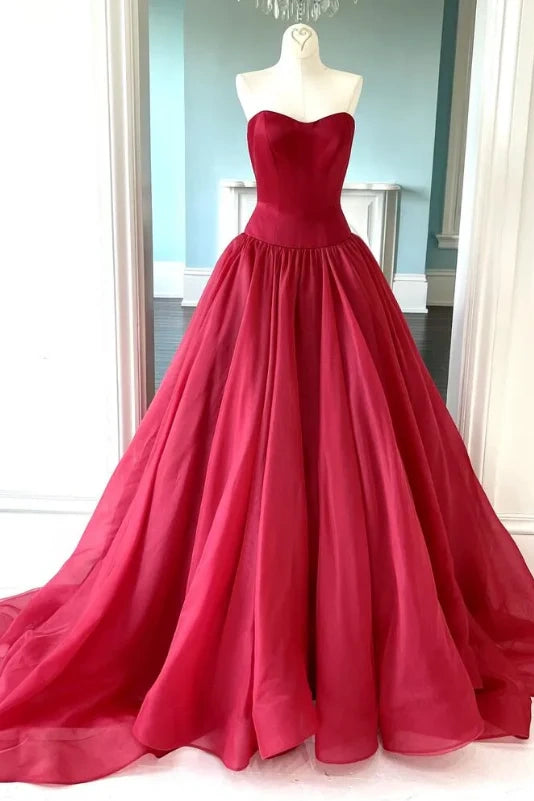 Sweetheart Strapless A-Line Two Tone Prom Dress